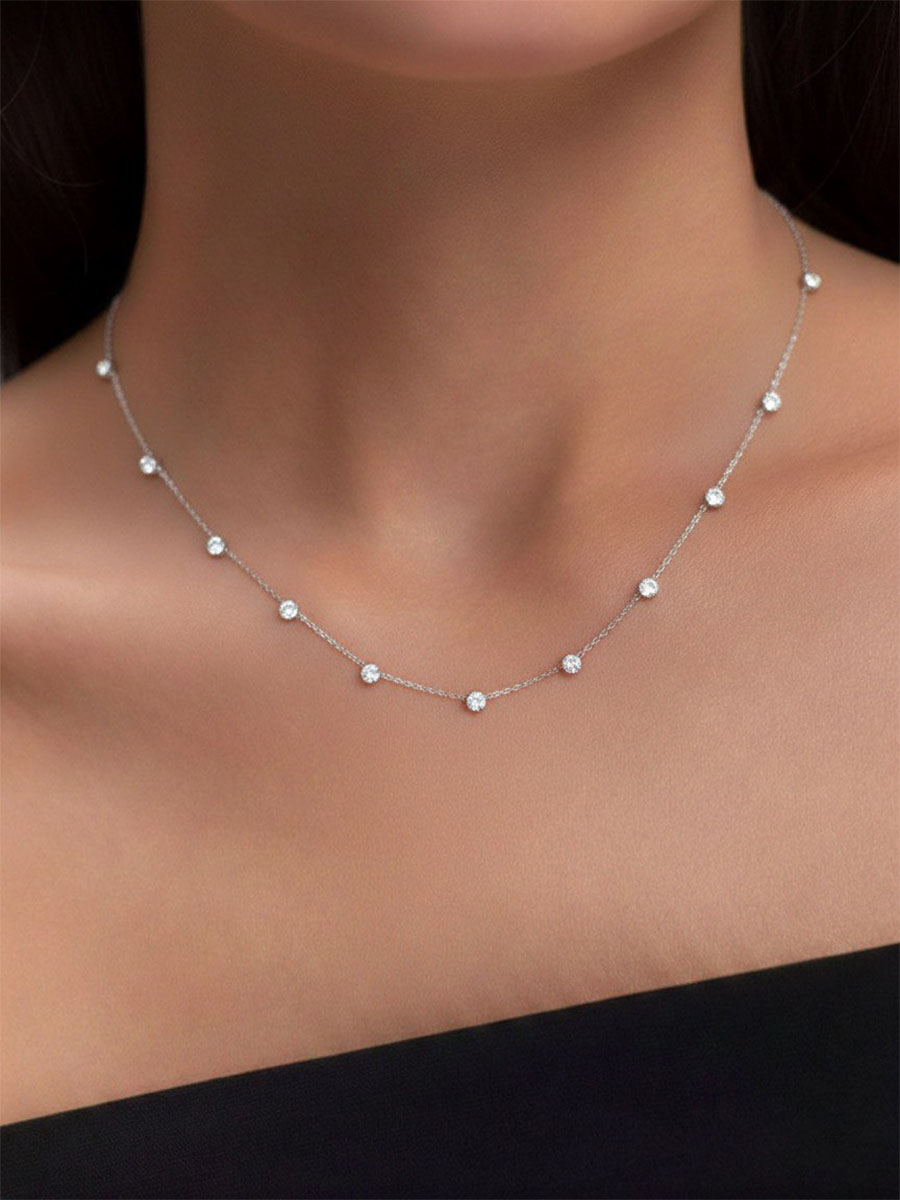 Колье из серебра 925 с камнями фианитами