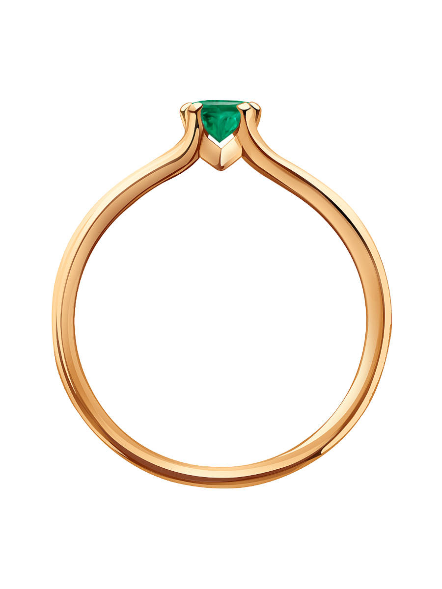 Кольцо золотое 585 с изумрудом