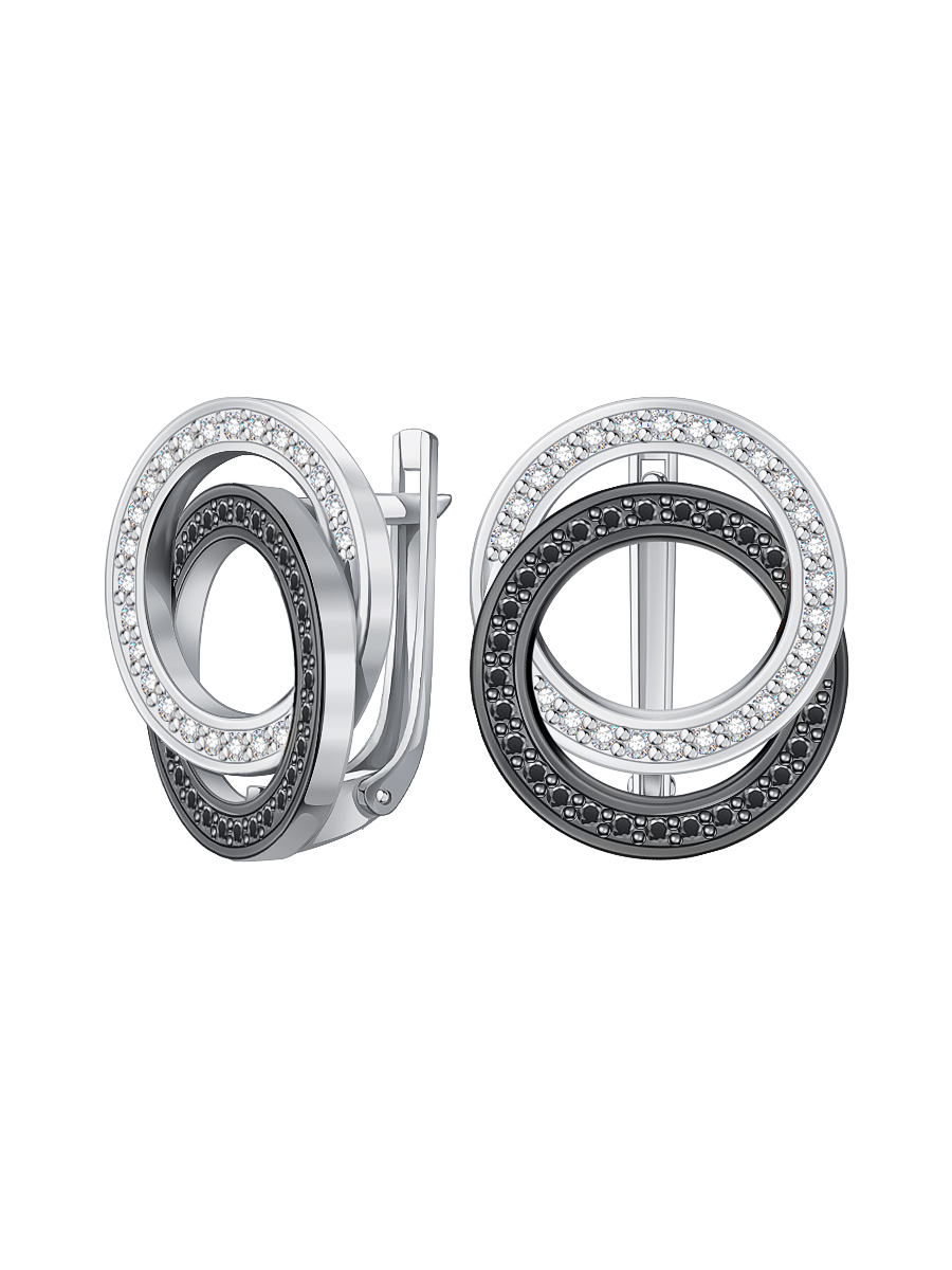 Серьги из серебра 925 с камнями фианитами