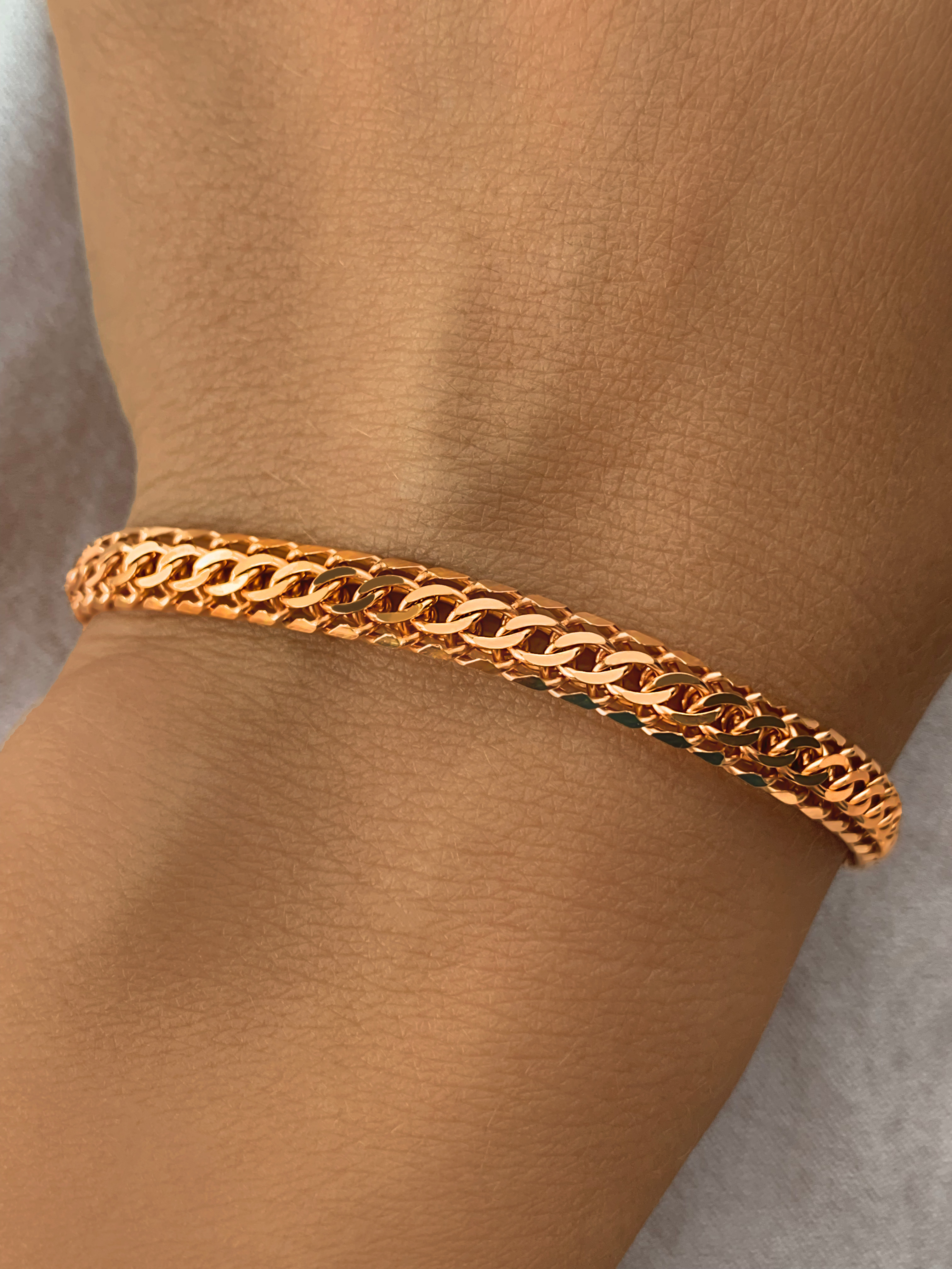 Браслет золотой 585 широкий 5 мм 