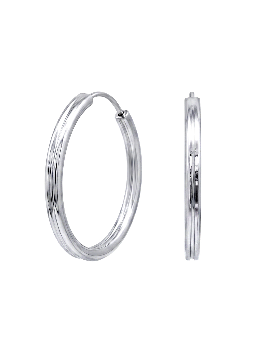 Серьги кольца серебряные 925