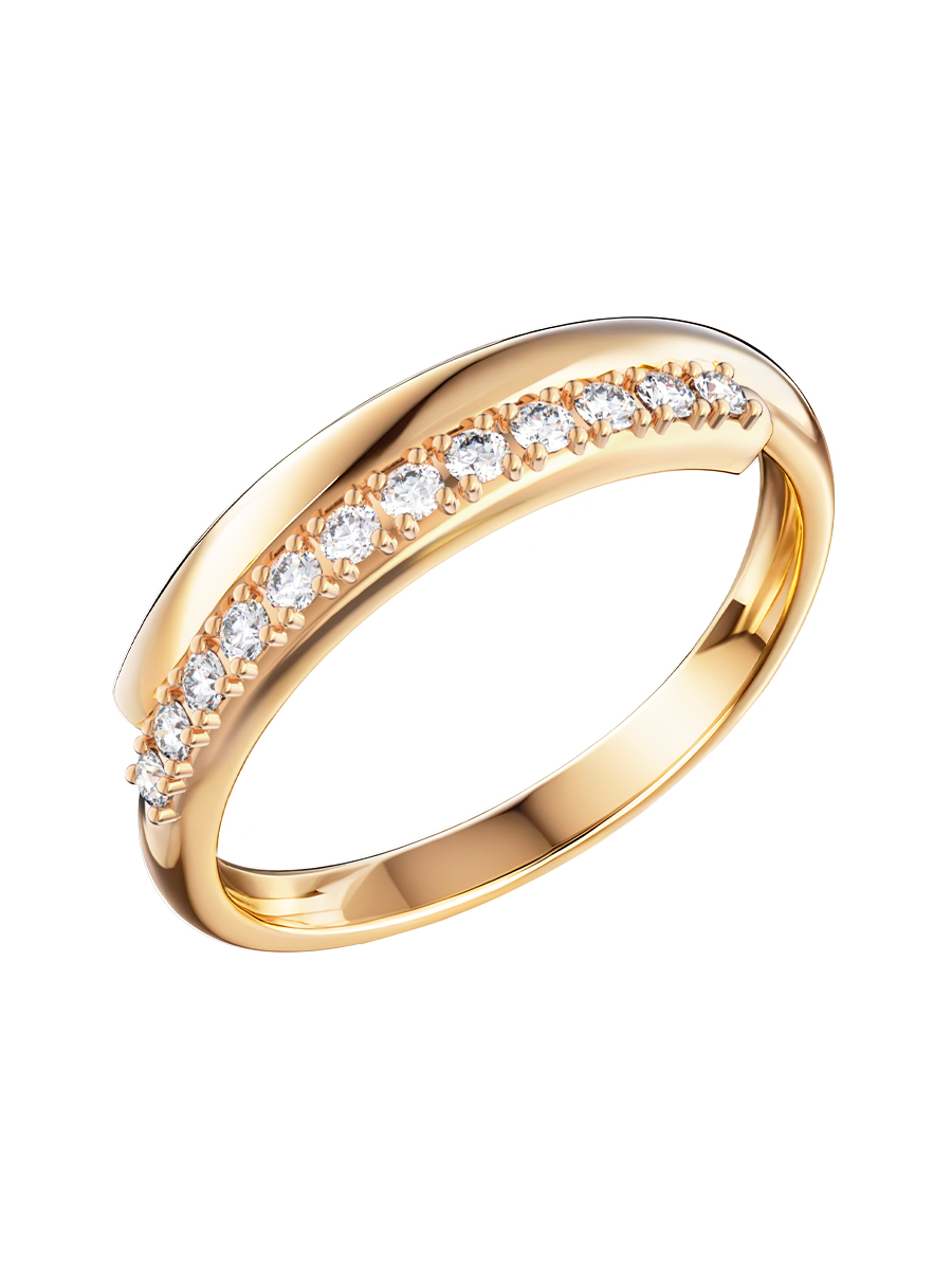 Кольцо дорожка золотое 585 с фианитами 