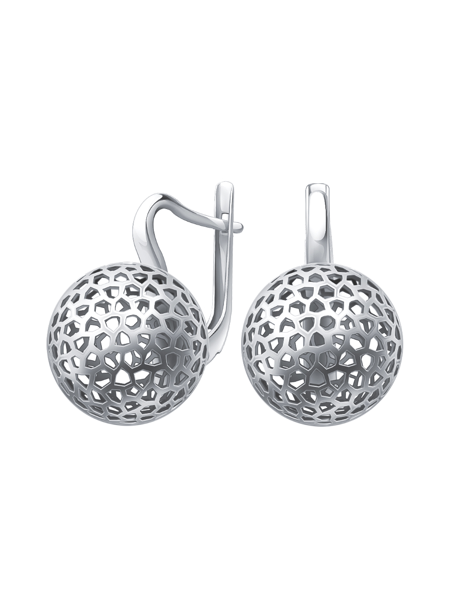 Серьги сферы серебряные 925 