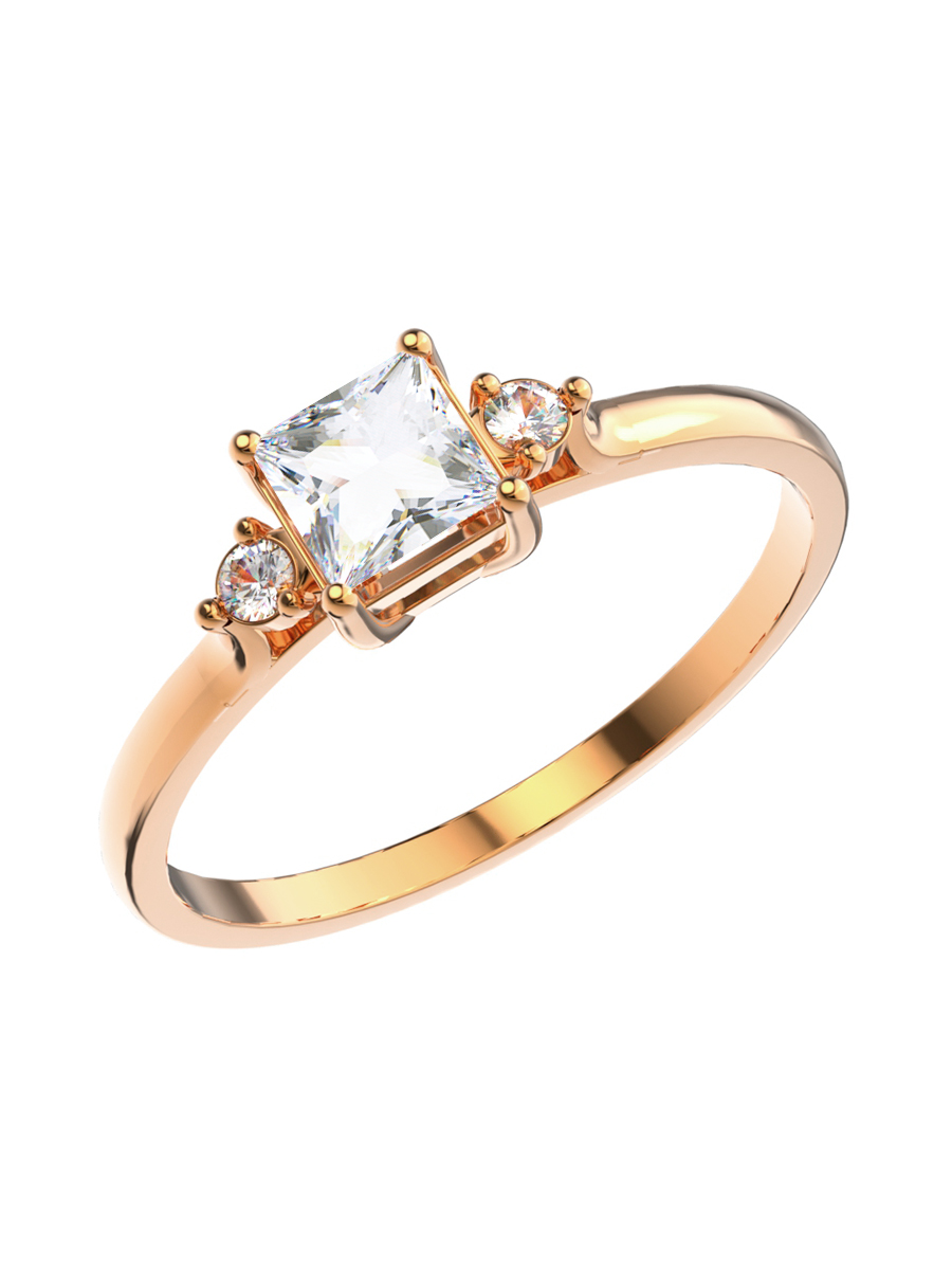 Кольцо золотое 585 с фианитами 