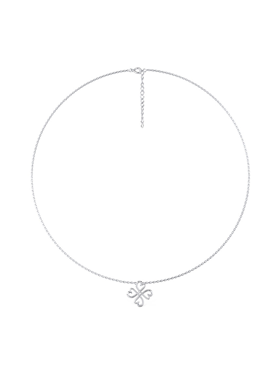 Колье клевер из серебра 925 без камней