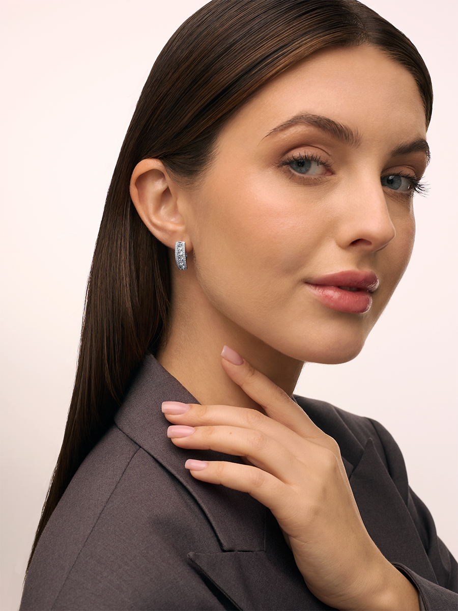 Серьги серебряные 925 с фианитами