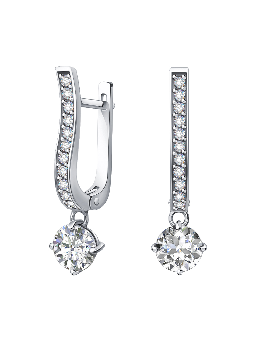 Серьги из белого золота 585 с муассанитами