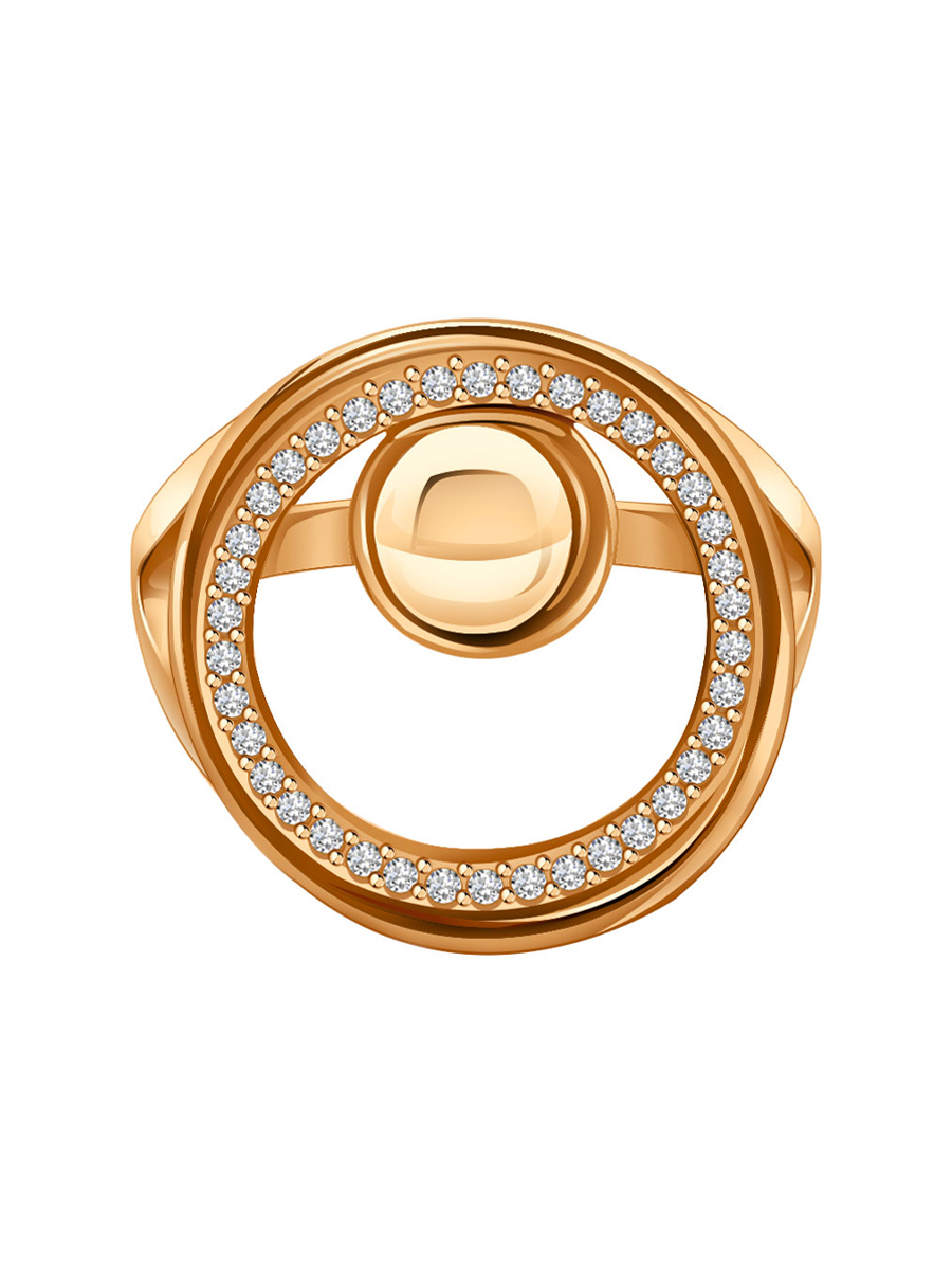 Кольцо золотое 585 с фианитами