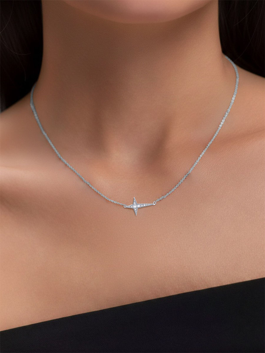 Колье из серебра 925 с камнями фианитами