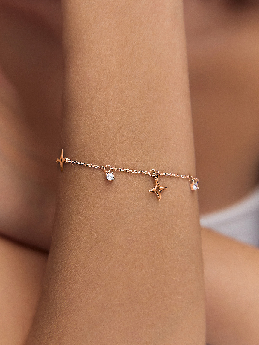 Браслет золотой 585 с фианитами