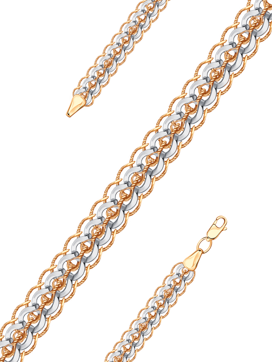 Браслет золотой 585 эксклюзивное плетение Фараон 6 мм