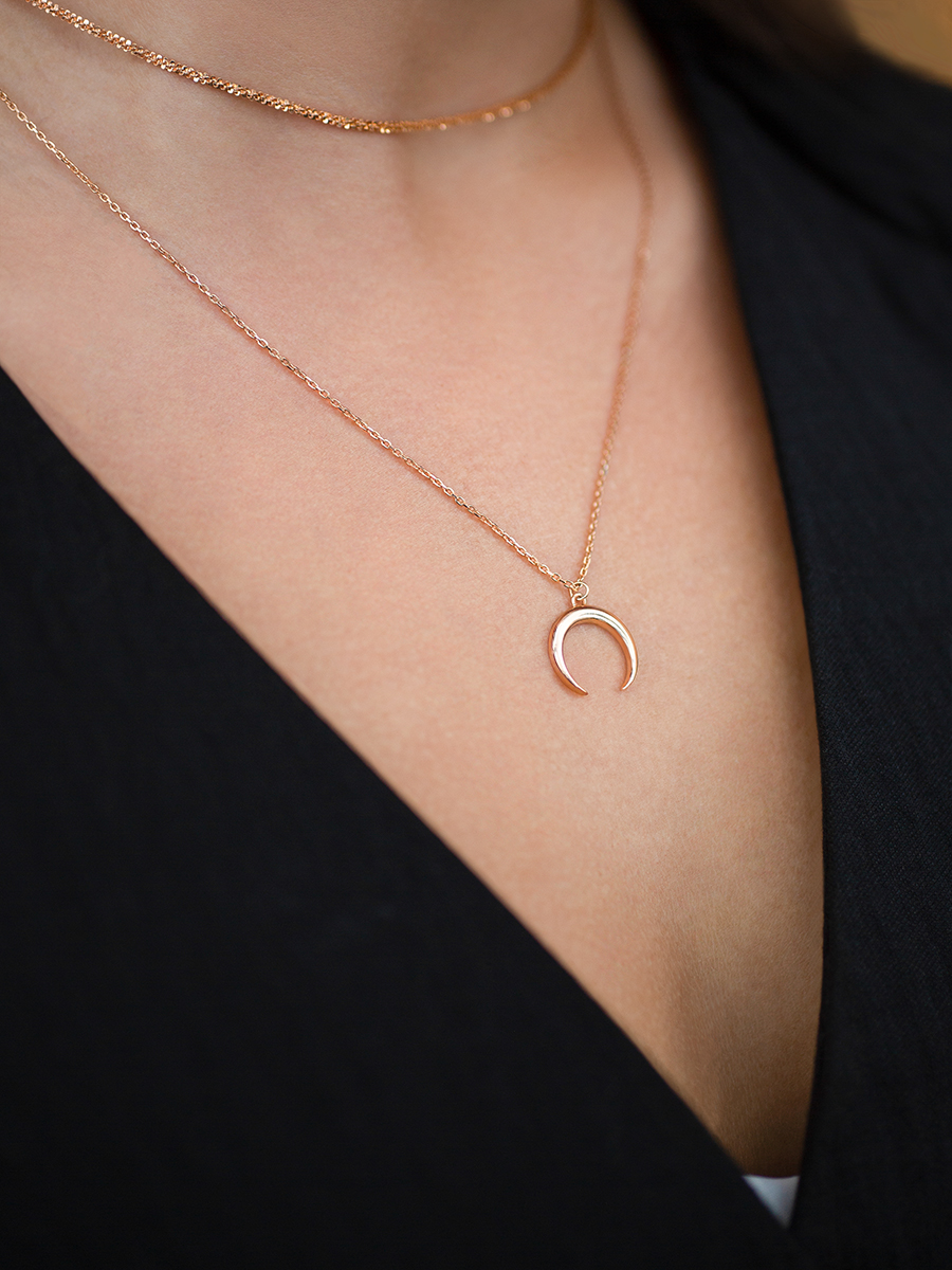 Колье золотое 585 с подвеской лунница 