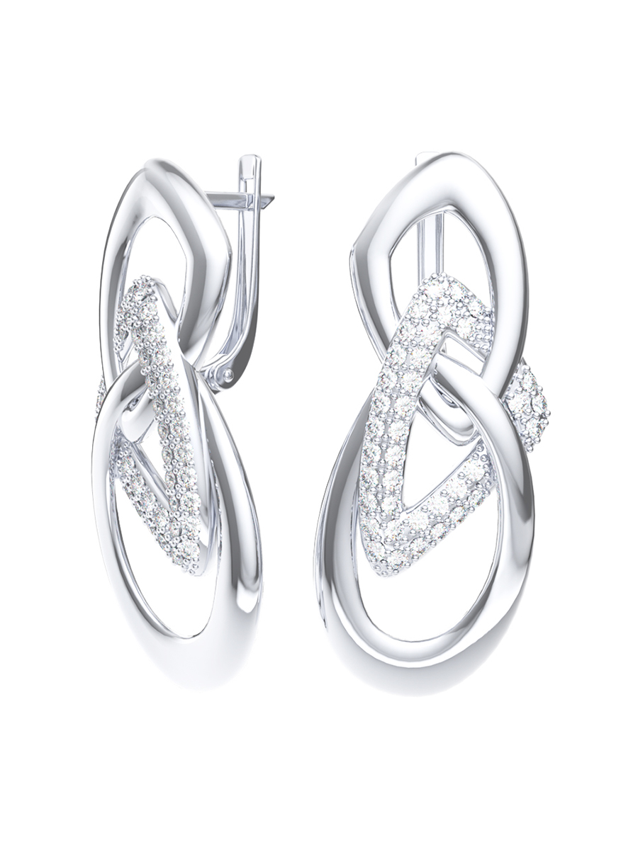 Серьги серебряные 925 с фианитами
