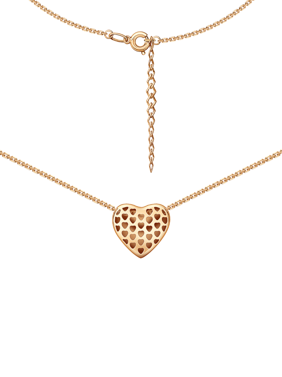 Колье сердце золотое 585 