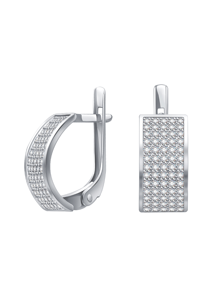 Серьги серебряные 925 с фианитами 