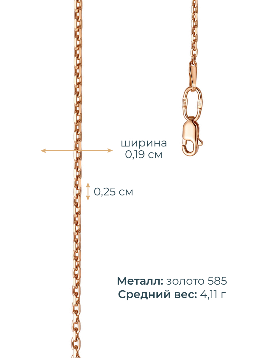 Цепь золотая 585 якорное плетение 1,9 мм