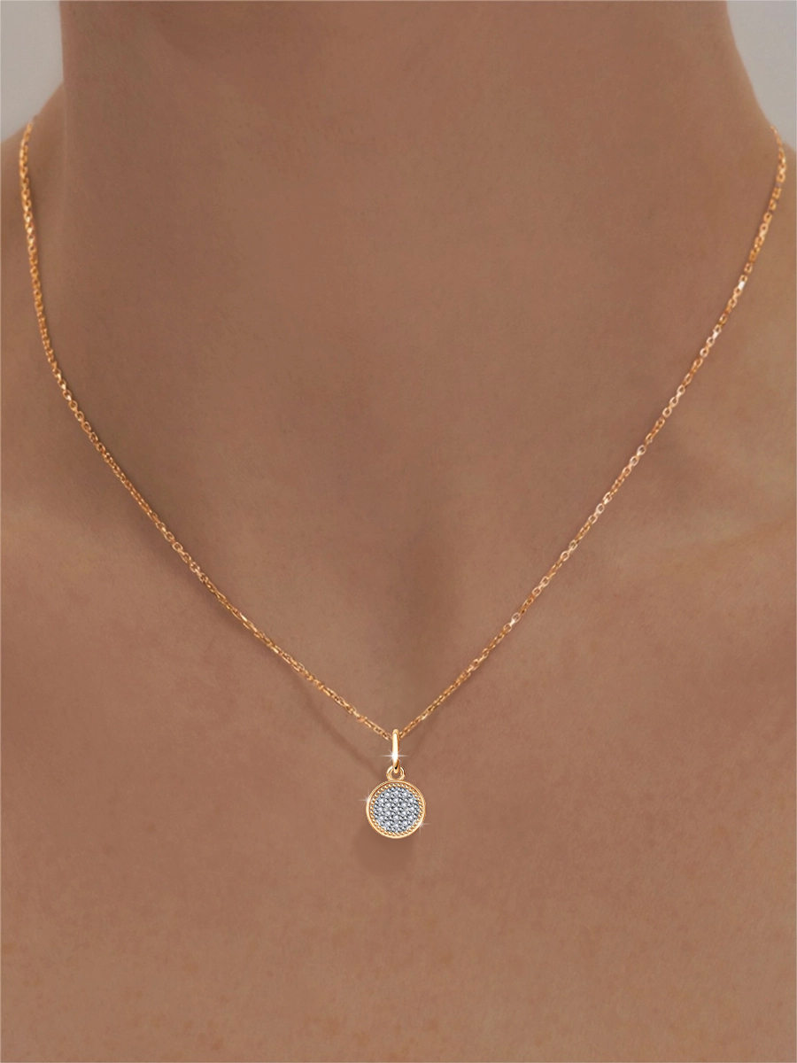 Подвеска золотая 585 с фианитами 