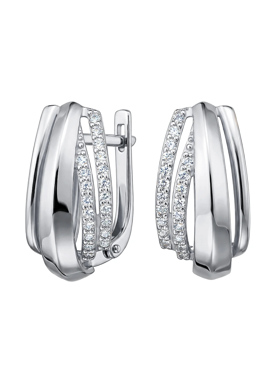 Серьги серебряные 925 с фианитами