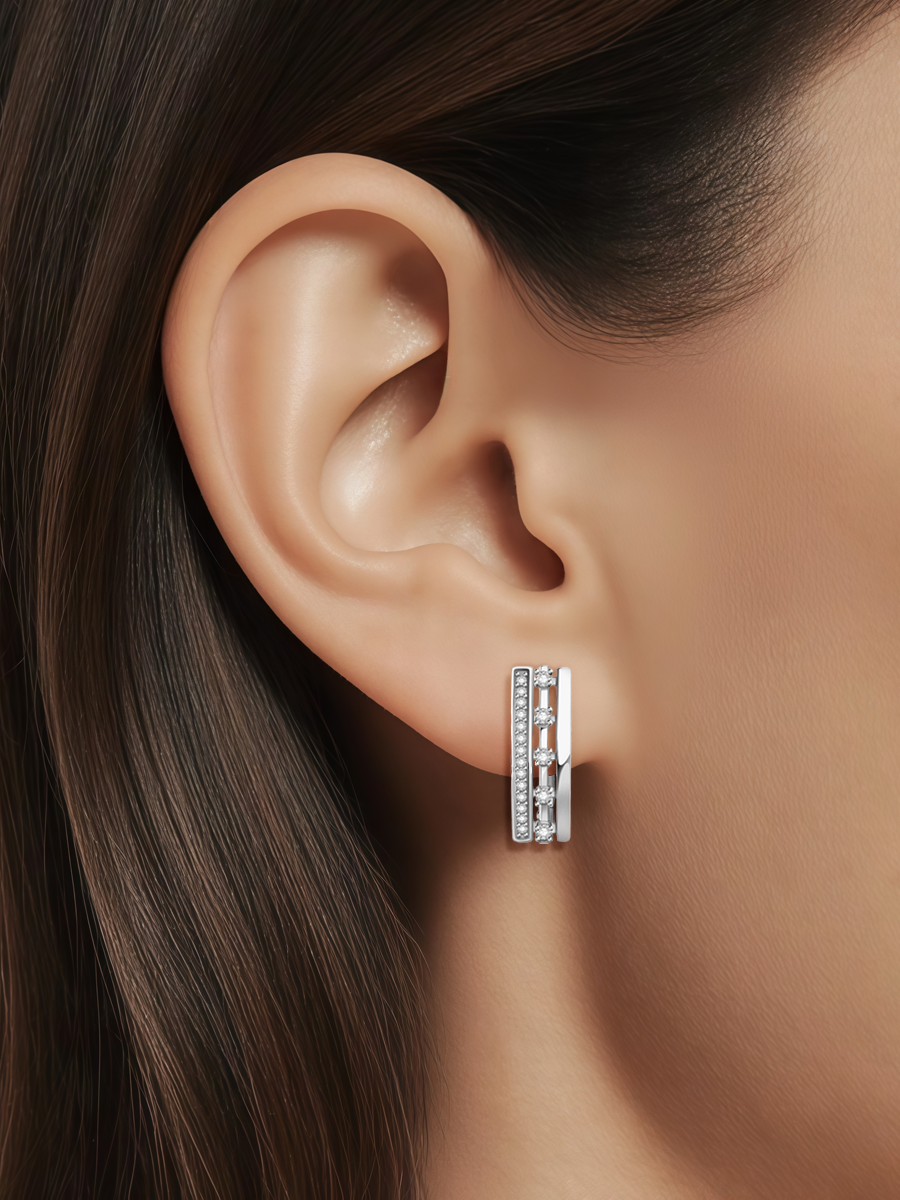 Серьги серебряные 925 с фианитами