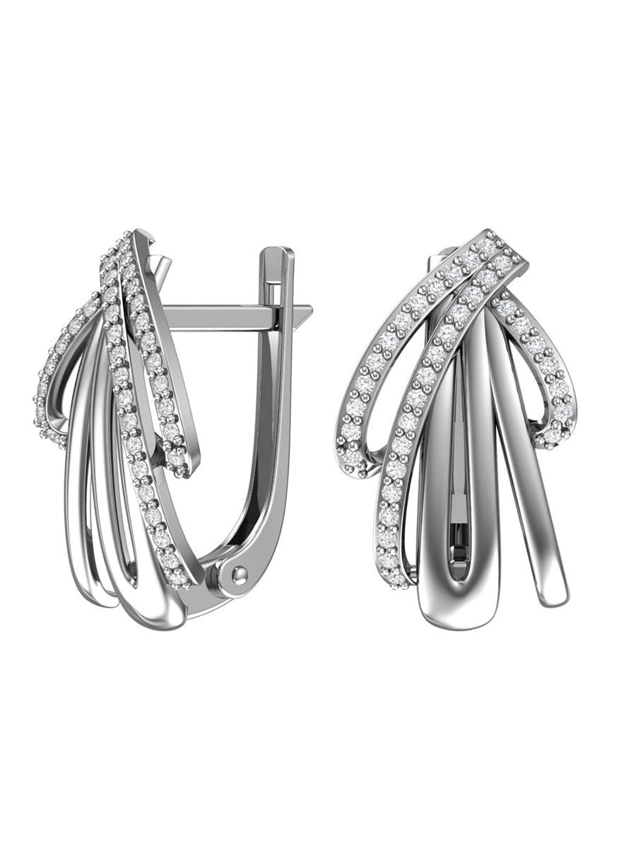 Серьги серебряные 925 с фианитами