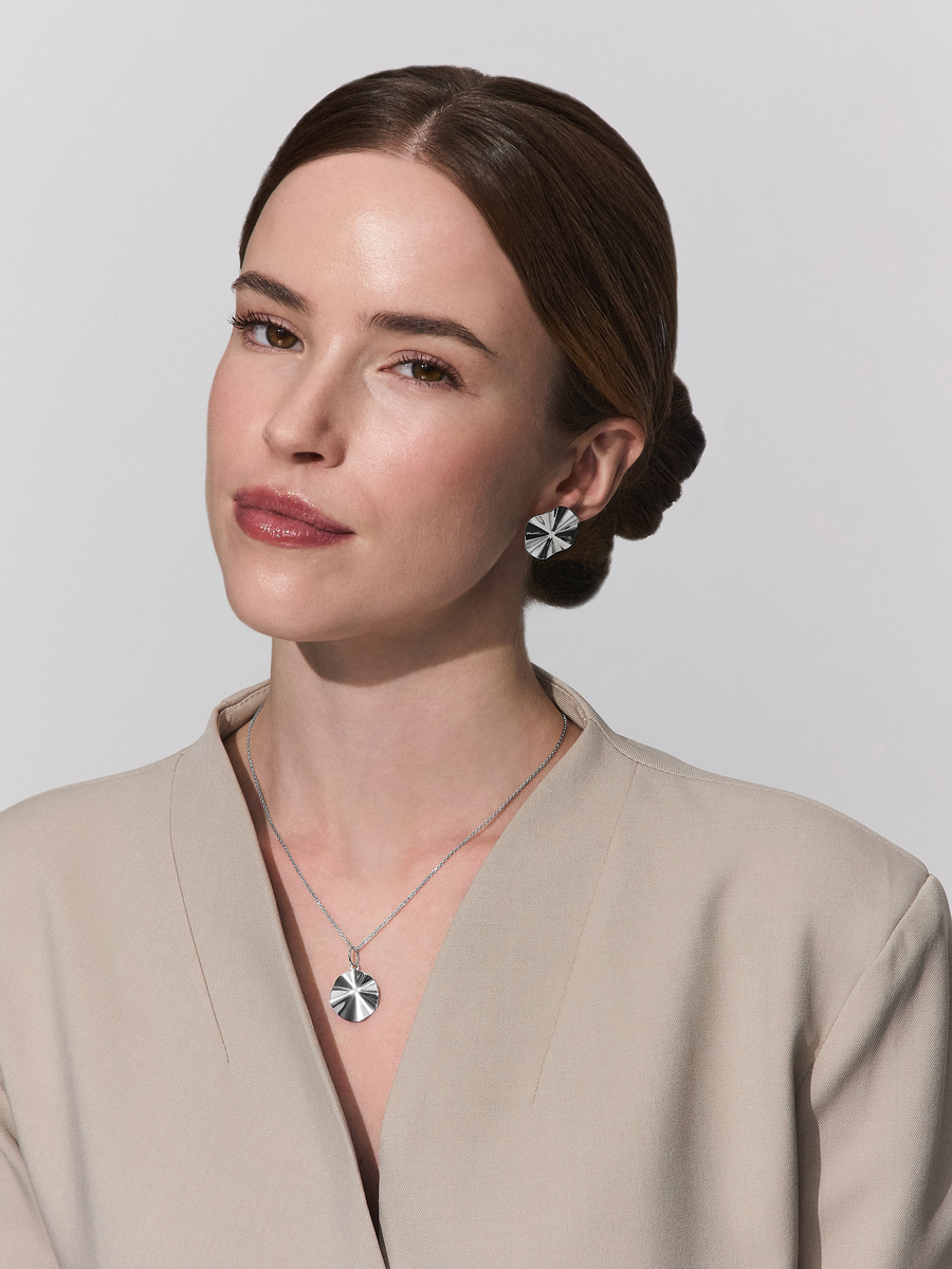 Подвеска серебряная 925 мятый металл 