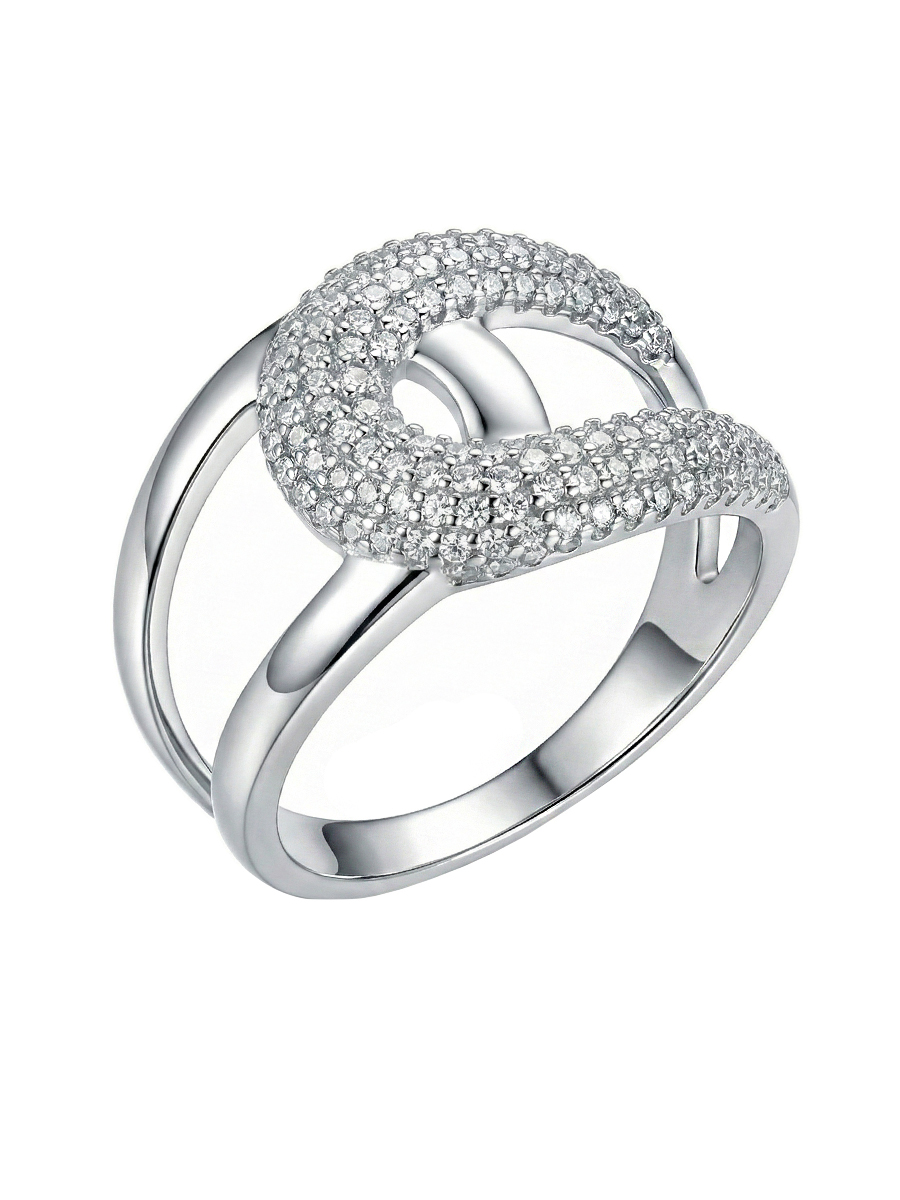 Кольцо серебряное 925 с фианитами 