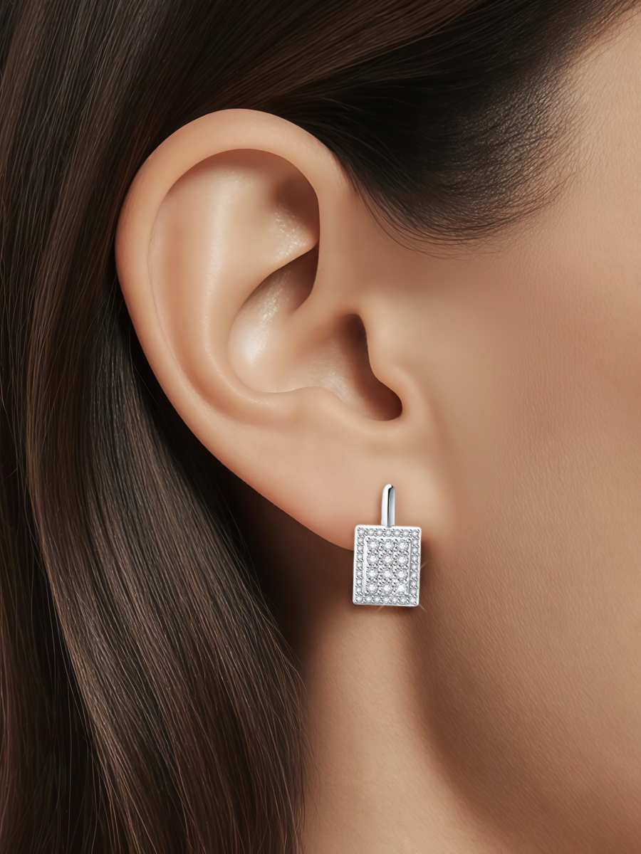 Серьги серебряные 925 с фианитами