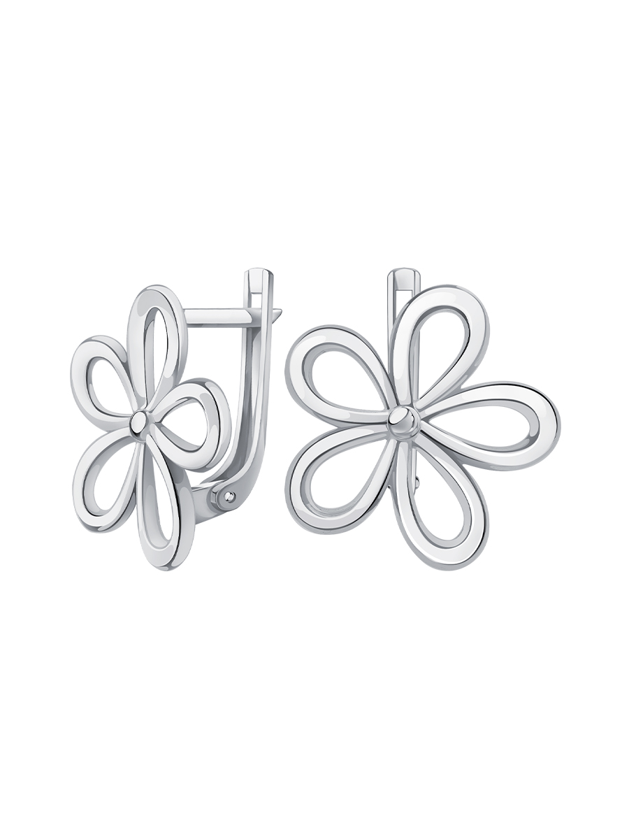 Серьги серебряные 925 ромашки 