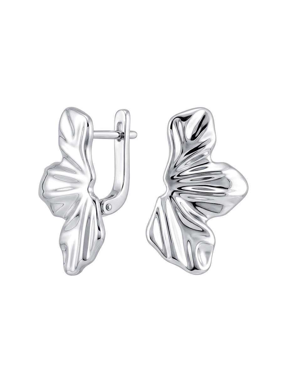 Серьги серебряные 925 цветок без камней