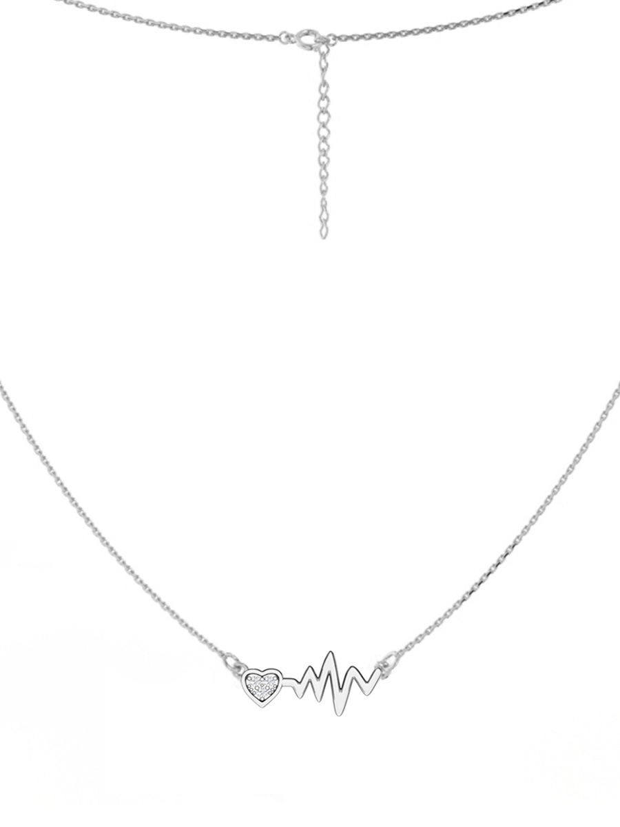 Колье пульс из серебра 925 с фианитами