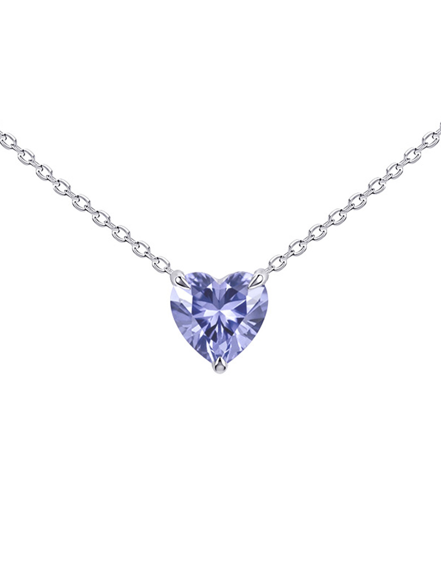Колье сердце серебряное 925 с кварцем