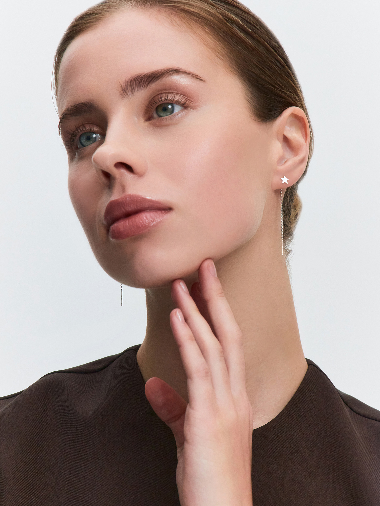 Серьги протяжки звезды из серебра 925