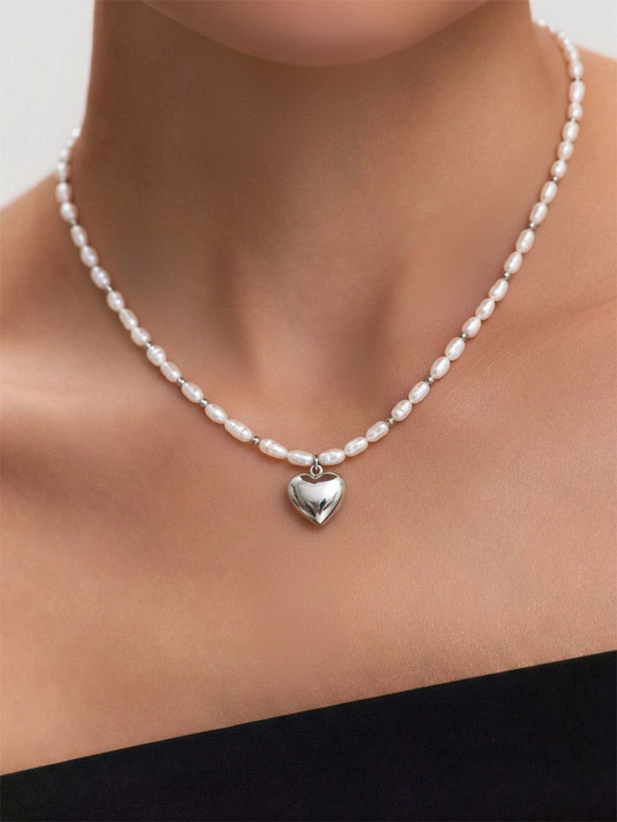 Колье из барочного жемчуга с серебром 925 пробы