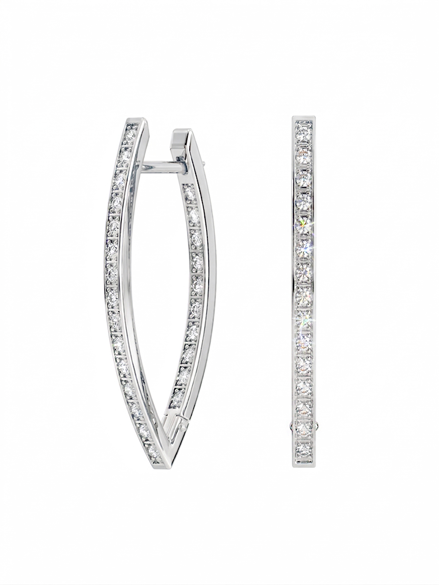 Серьги дорожки серебряные 925 с фианитами 