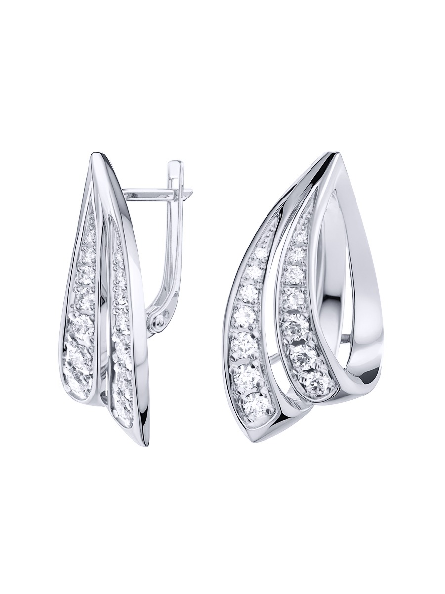 Серьги серебряные 925 с фианитами