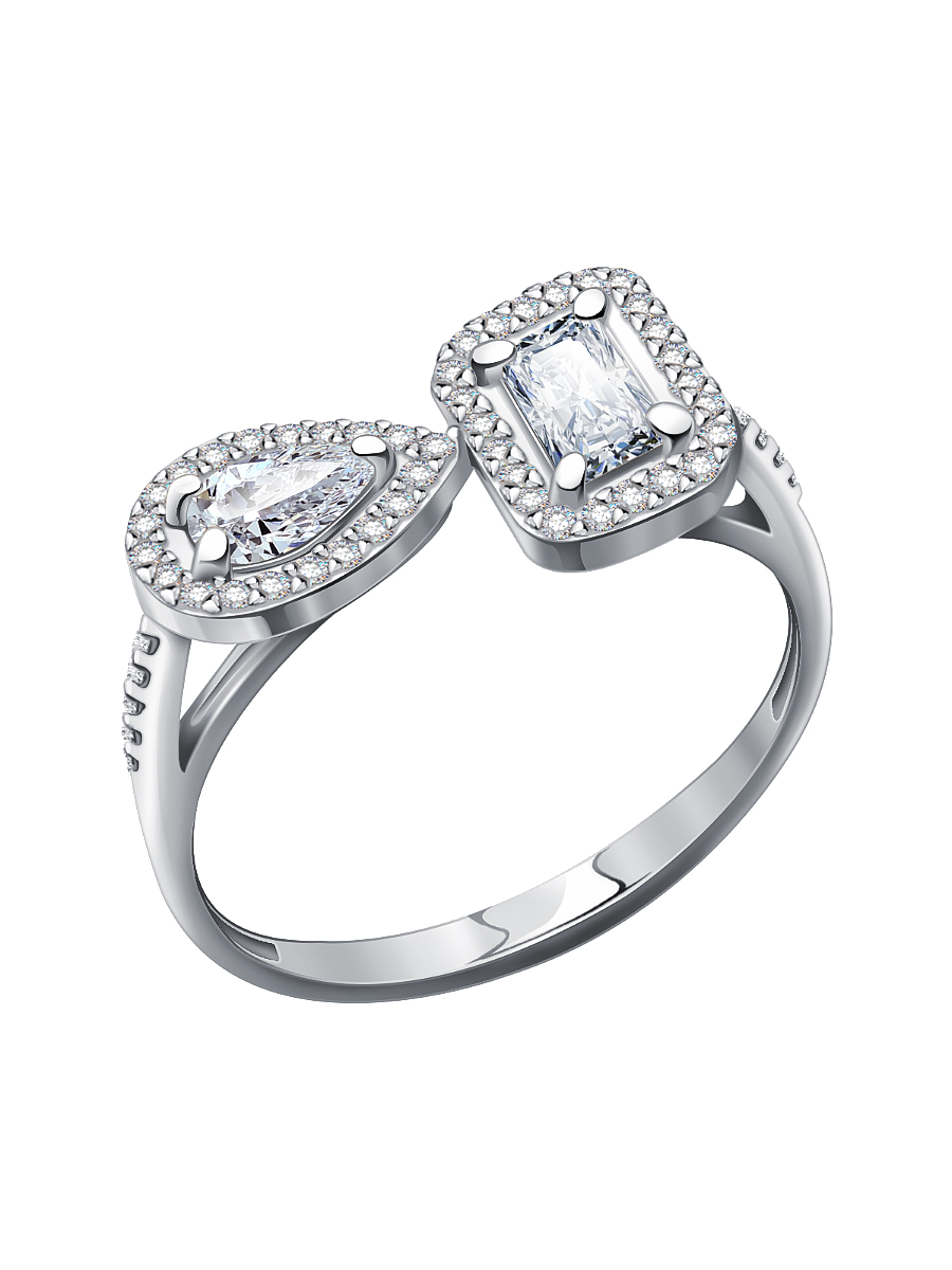 Кольцо серебряное 925 с фианитами