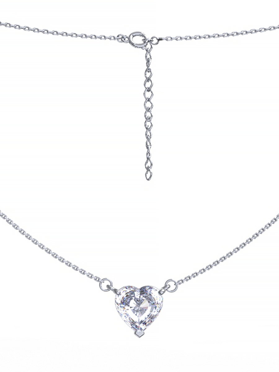 Колье сердце из серебра 925