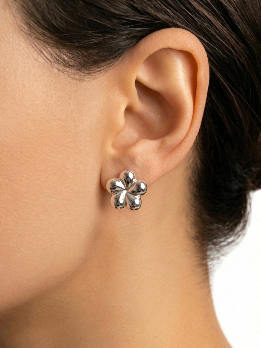 Серьги серебряные 925 цветочки