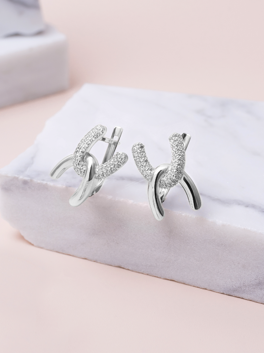 Серьги серебряные 925 с фианитами