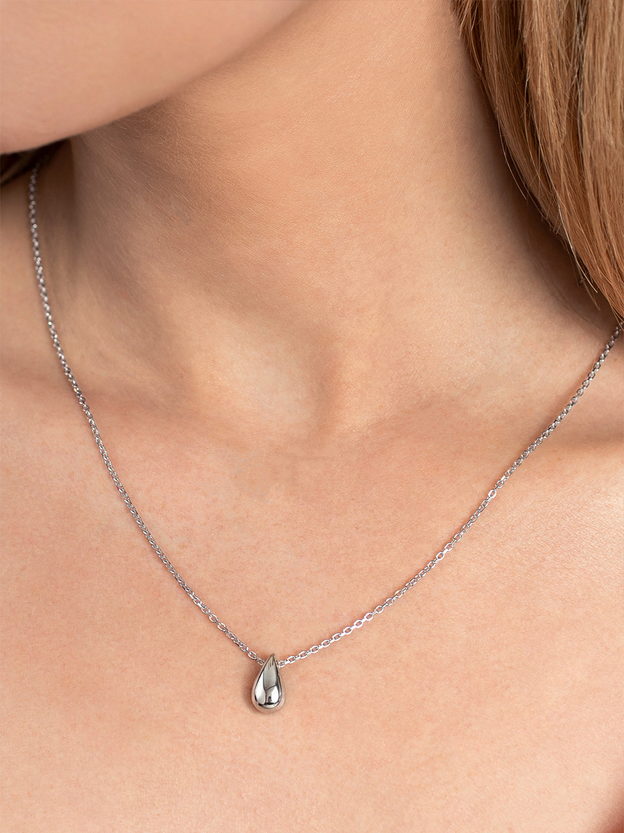 Колье капля серебряное 925 