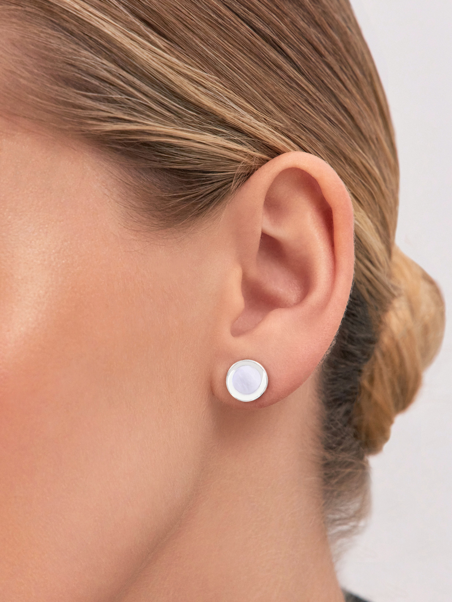 Серьги пусеты серебряные 925 с перламутром