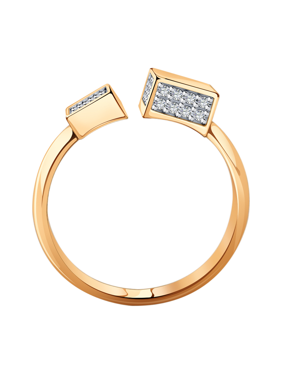 Кольцо золотое 585 с фианитами 