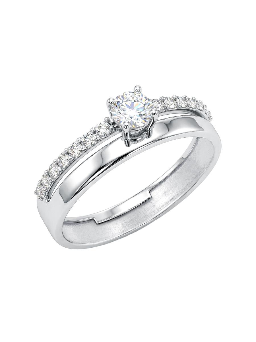 Кольцо из белого золота 585 с фианитами 