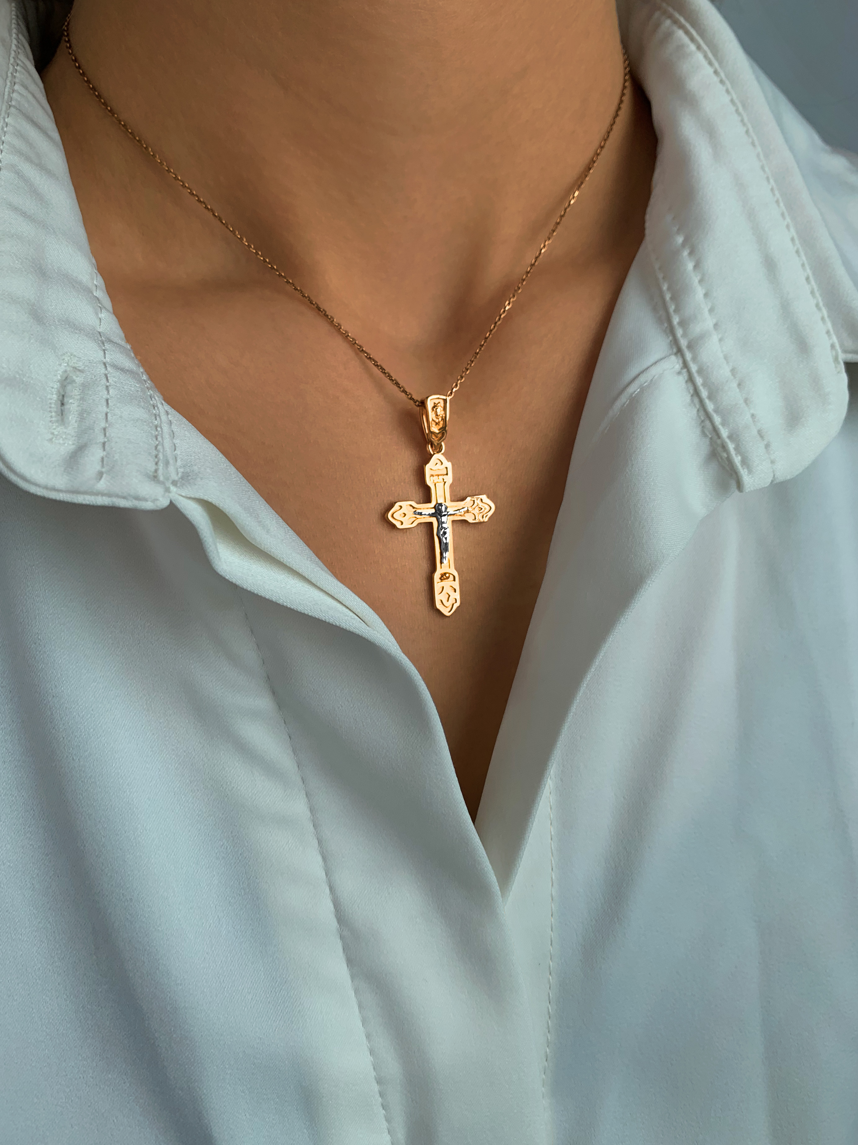 Крест православный золотой 585 