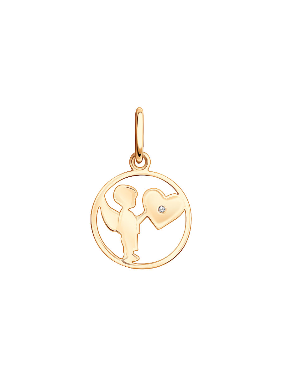 Подвеска для мамы золотая 585 с фианитом 