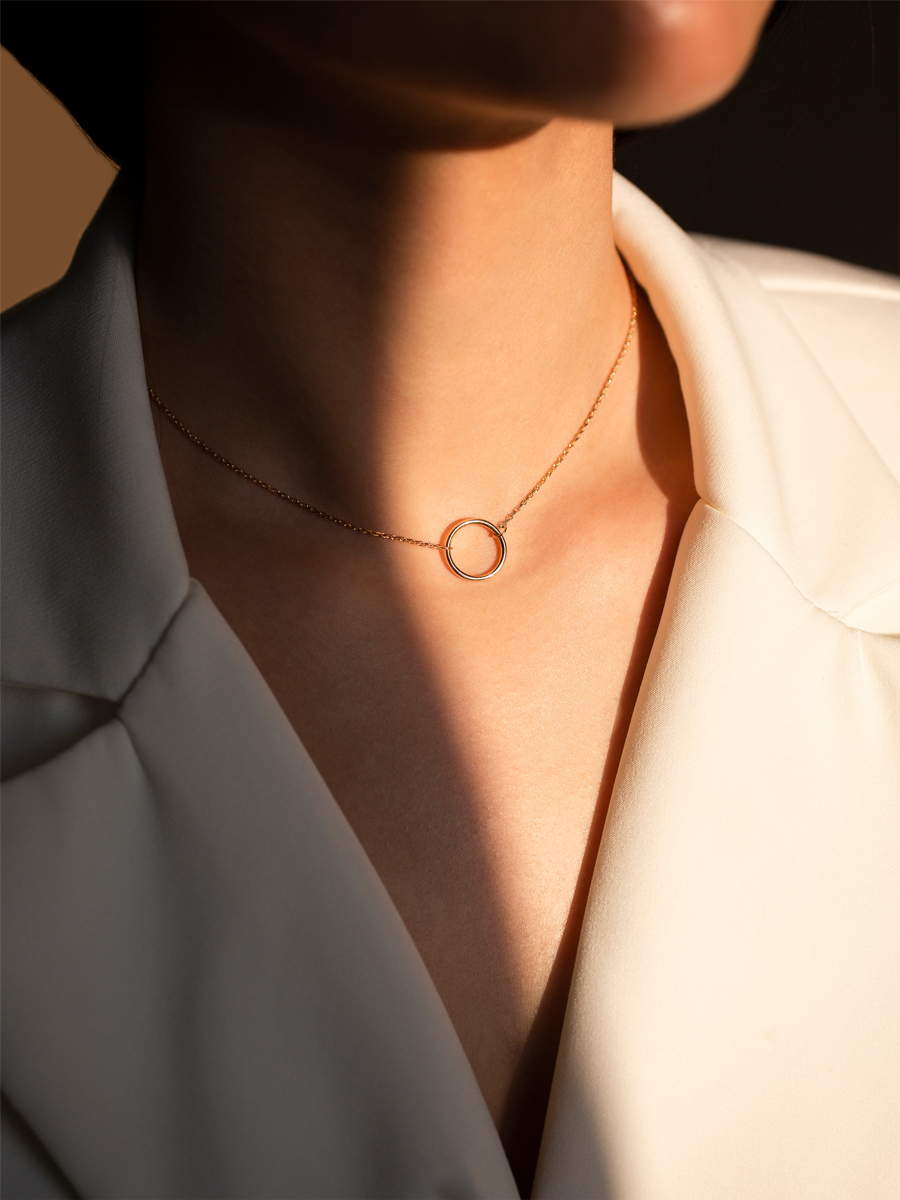 Колье золотое 585 чокер цепочка без камней 