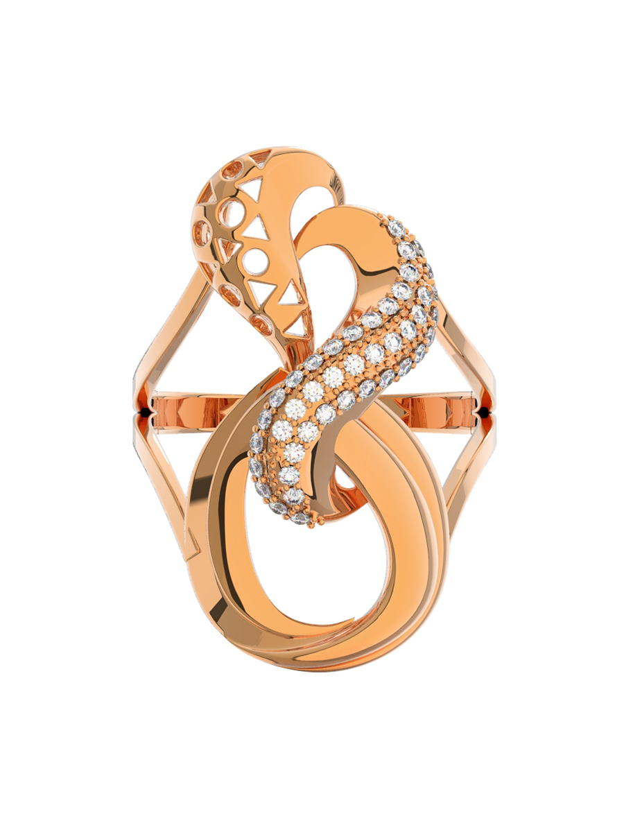 Золотое кольцо с фианитами