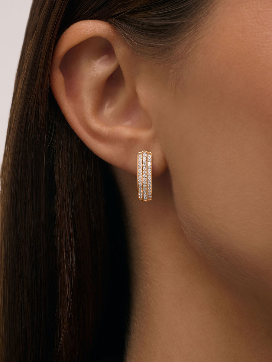 Серьги дорожки золотые 585 с бриллиантами