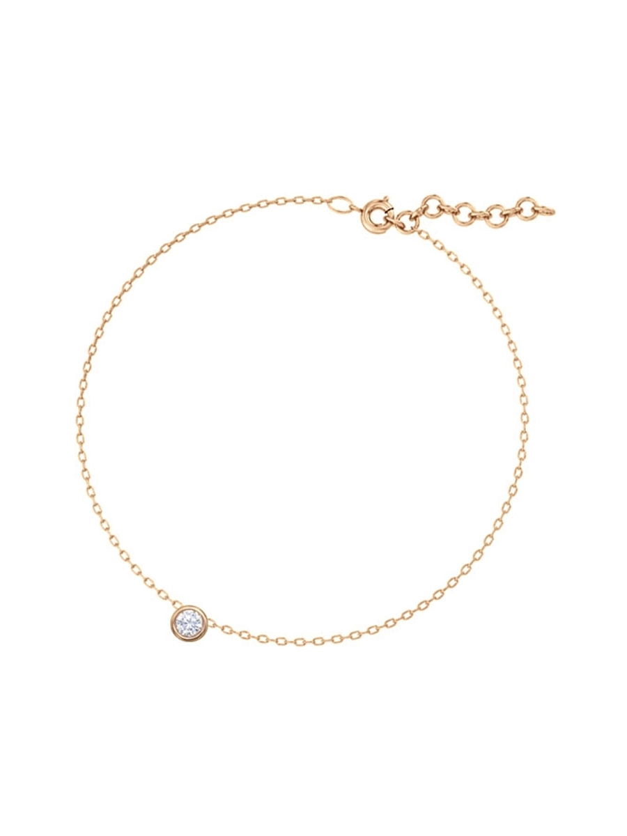 Браслет золотой 585 цепочка с фианитом