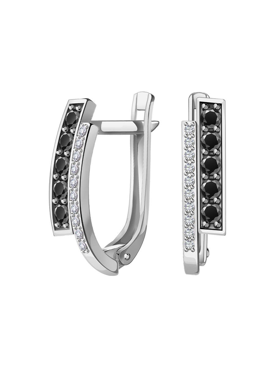 Серьги дорожки из серебра 925 с фианитами